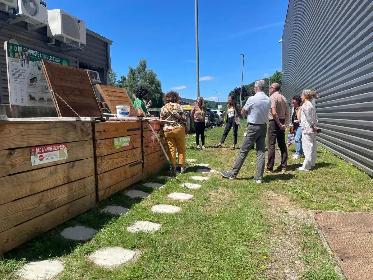 Visite du site de compostage en établissement de Schaeffler à Boussens